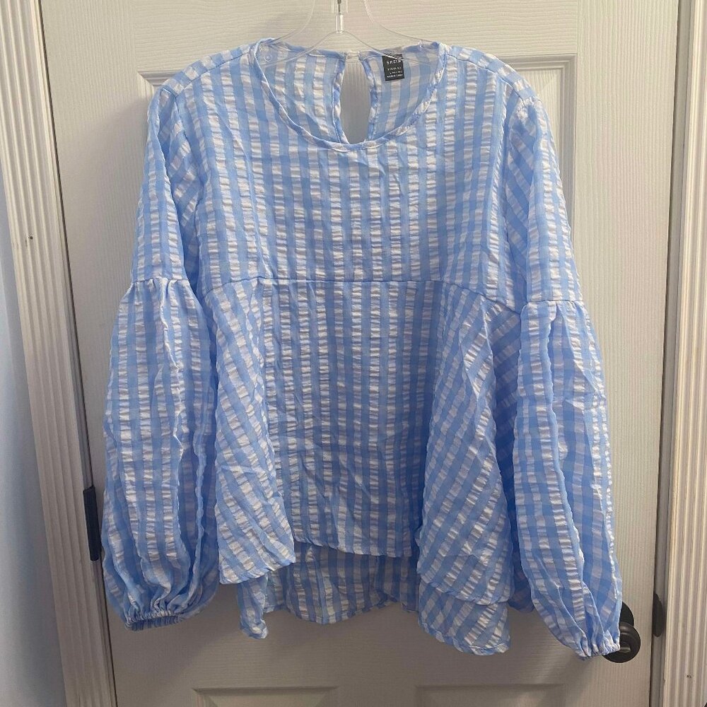 Blue Gingham Top